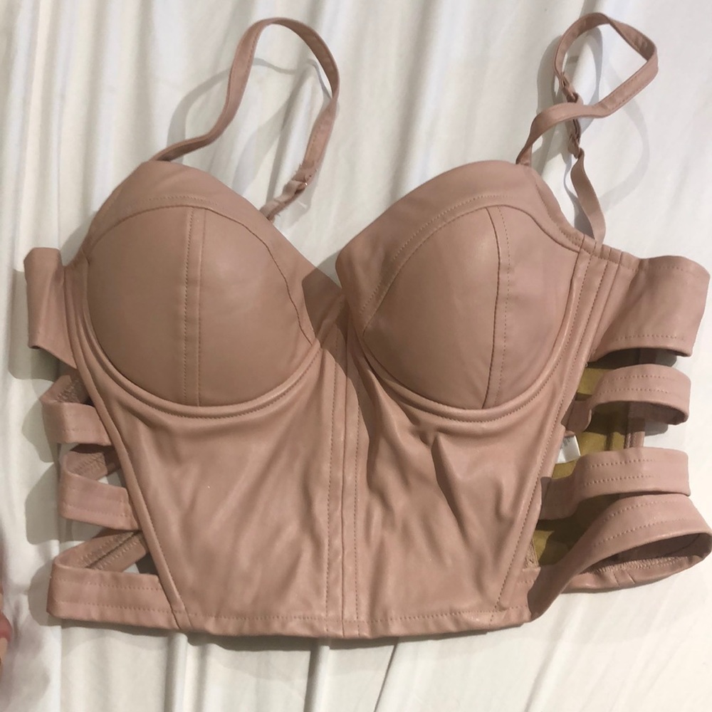 Pinkish/ nude crop top with slits on the side